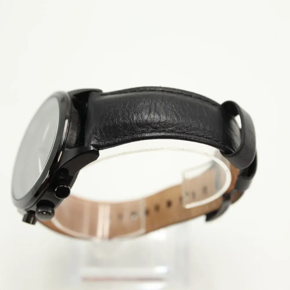 Fossil Neutra Black Stealth 43mm Chronograph Watch Leather BQ1734 w New Battery